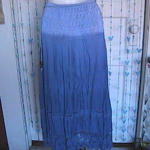 Blue Crochet Asymmetrical Skirt Size: 8(M, 29, 30)